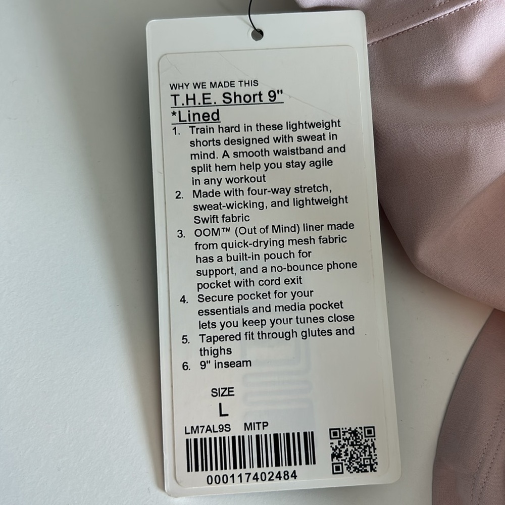 NWT lululemon athletica Mens THE Short 9” Inseam Lined Athletic Shorts Sz L Pink - Picture 10 of 13